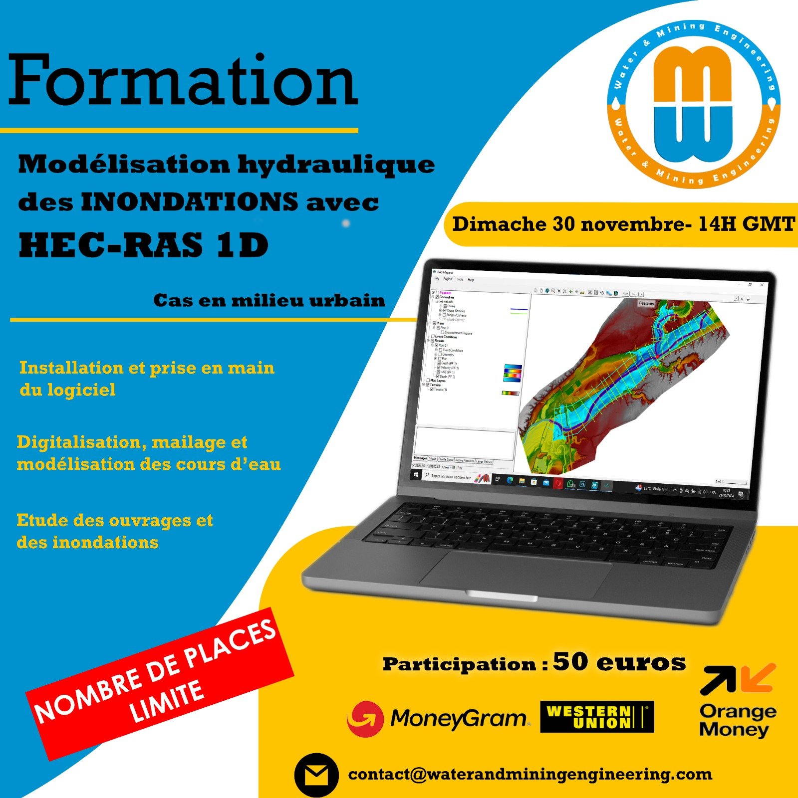 MODÉLISATION DES INONDATIONS AVEC  HEC-RAS 1D ET OUVRAGES